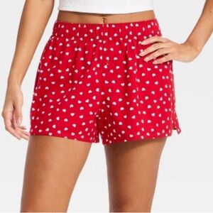 Wild Fable Red Heart Pattern High Waist Shorts